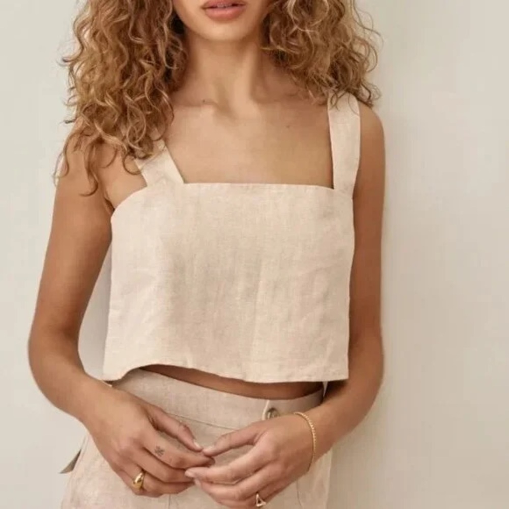 Reformation Lorin Linen Top